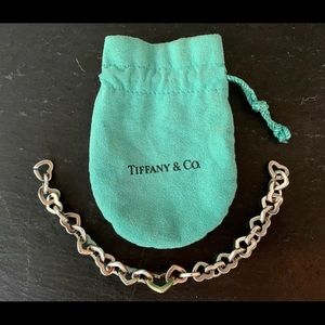 Tiffany silver heart link bracelet